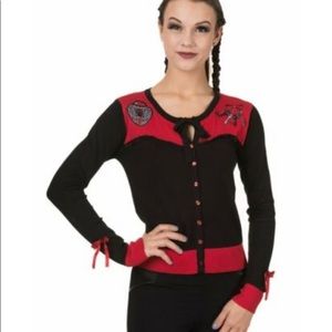 Banned UK “Lock of Love” embroidered cardigan